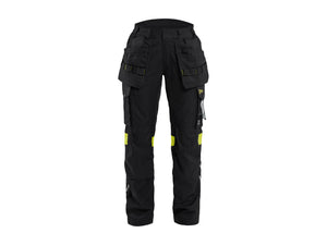 Women's Craftsman Inherent Work Trousers - Black/Hi-vis yellow - 10R