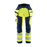 Women's Hi-Vis softshell Work Trousers - Hi-vis yellow/navy blue - 10R