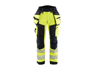 Women's Hi-Vis softshell Work Trousers - Hi-vis yellow/Black - 10R
