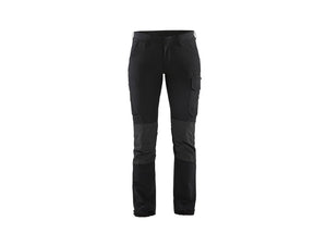 Women's 4-way stretch service Work Trousers - Black/Dark grey - 10R