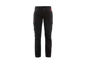 Women's industry Work Trousers stretch - Black/Red - 10R