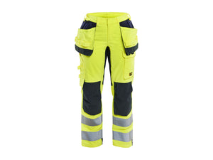 Women's Multinorm Inherent Work Trousers with Stretch - Hi-vis yellow/navy blue - 10R