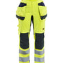Women's Multinorm Inherent Work Trousers with Stretch - Hi-vis yellow/navy blue - 10R