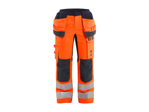 Women's Multinorm Inherent Work Trousers with Stretch - Orange/Navy blue - 10R