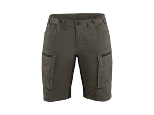 Women's service shorts with stretch - Dark olive green/Black - 10R