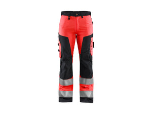 Women's Hi-Vis Work Trousers - Red hi-vis/black - 10R
