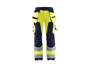 Women's Hi-Vis Work Trousers - Hi-vis yellow/navy blue - 10R