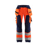 Women's Hi-Vis Work Trousers - Orange/Navy blue - 10R