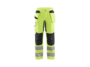 Women's Hi-Vis Work Trousers with stretch - Hi-vis yellow/Black - 10R