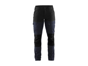 Women's Service Work Trousers with Stretch - Dark navy/Black - 10R