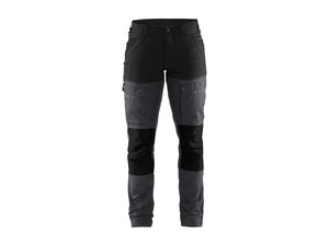Women's Service Work Trousers with Stretch - Mid grey/Black - 10R