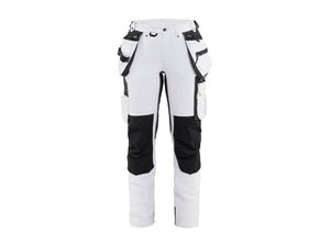 Women's painter Work Trousers 4-way stretch - White/Dark grey - 10R