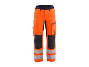 Women's Multinorm inherent Work Trousers with stretch - Orange/Navy blue - 10R