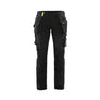 Women's 4-way stretch craftsman Work Trousers - Black/Hi-vis yellow - 10R