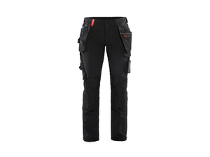 Women's 4-way stretch craftsman Work Trousers - Black/Red - 10R