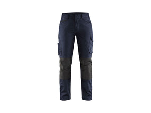 Women's service Work Trousers with stretch - Dark navy/Black - 10R