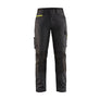 Women's service Work Trousers with stretch - Black/Hi-vis yellow - 10R
