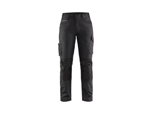 Women's service Work Trousers with stretch - Black/Dark grey - 10R