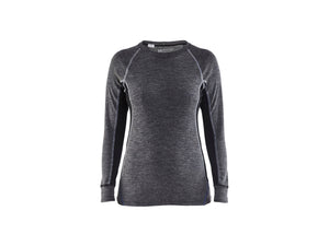 Women's Socks and Boxers top warm 100% merino - Mid grey/Black - L