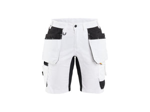 Women's Painter Shorts Stretch - White/Black - 10R