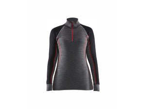 Women's zip-up thermal top XWarm - Mid grey/Black - L