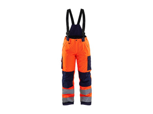 Women's Hi-Vis Winter Work Trousers - Orange/Navy blue - 10R