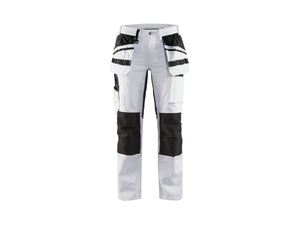 Women's painter Work Trousers with stretch - White/Black - 10R