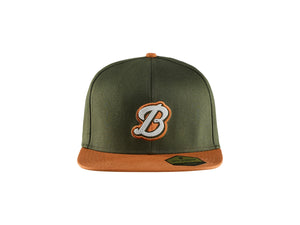 Flatbrim Cap - Rust/Forest green - One size