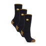 3-Pack Unisex Winter Crew Work Socks in Black with Reinforced Heel & Toe