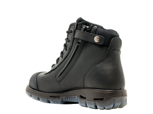REDBACK BOOTS | BLACK COBAR LACE/ZIP UP SAFETY BOOTS (USCBZS)