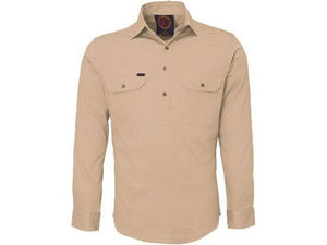Clay Long Sleeved Closed Australian Work Shirt