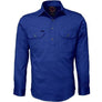 Cobalt Blue Long Sleeved Closed Australian Work Shirt