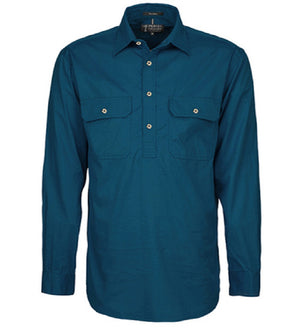 Ritemate Pilbara Men's Australian Style Closed Front L/S Shirt - Summer Lightweight - Diesel
