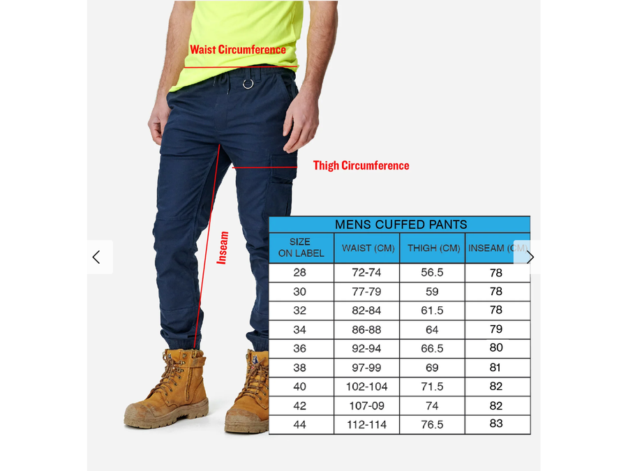 Elwood Elastic Waist Cuffed Reflective Trousers