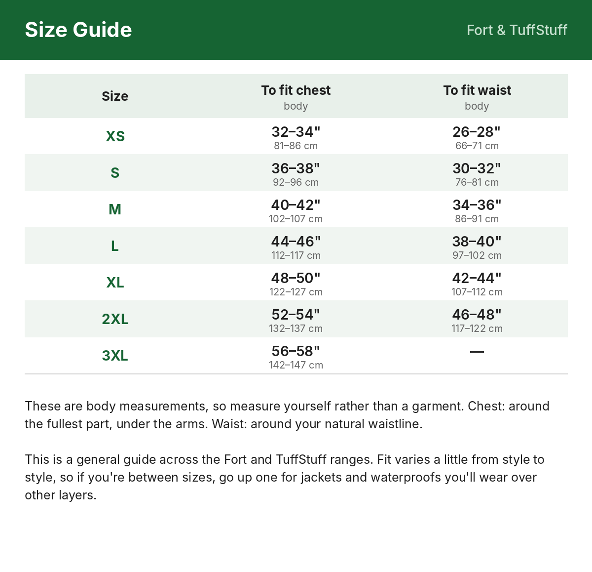 Size guide