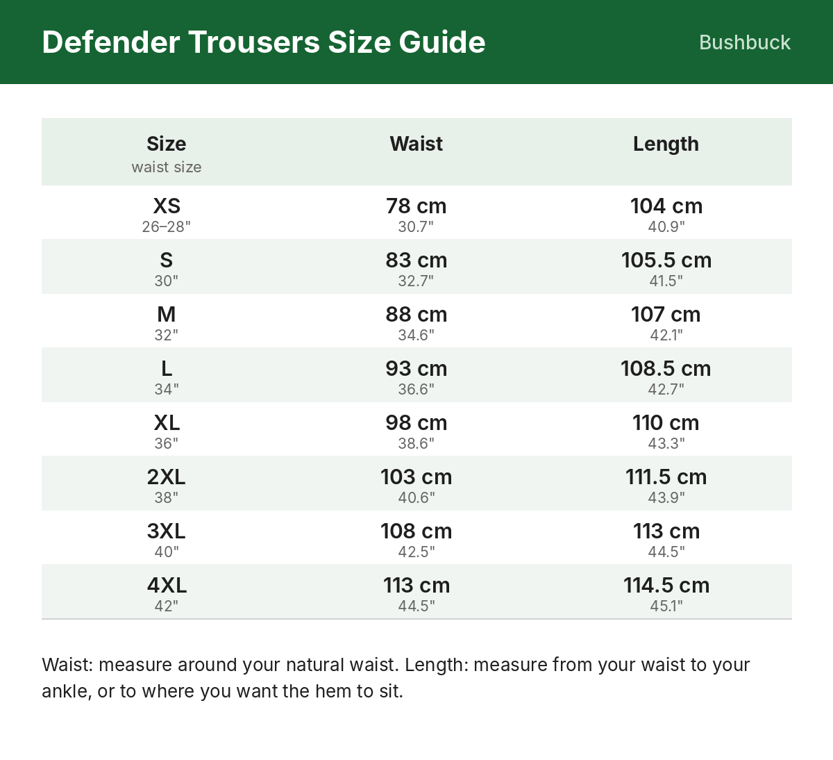 Size guide