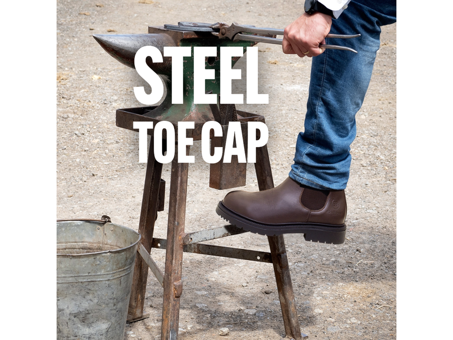 Detroit Steel Toe Cap Work Boots -  Black