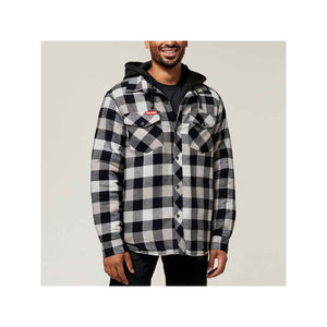 Hard Yakka Quilted Flannel Shacket - Grey