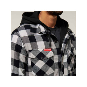Hard Yakka Quilted Flannel Shacket - Grey