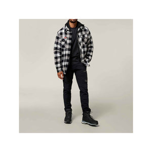 Hard Yakka Quilted Flannel Shacket - Grey