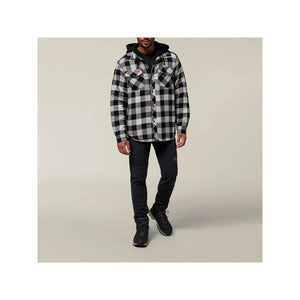 Hard Yakka Quilted Flannel Shacket - Grey