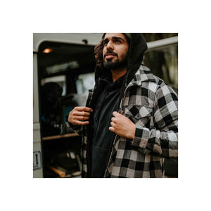 Hard Yakka Quilted Flannel Shacket - Grey