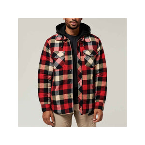 Hard Yakka Quilted Flannel Shacket - Red