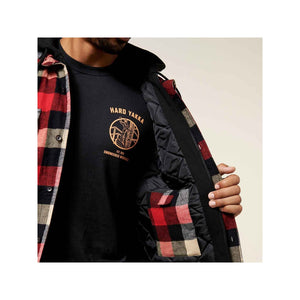 Hard Yakka Quilted Flannel Shacket - Red