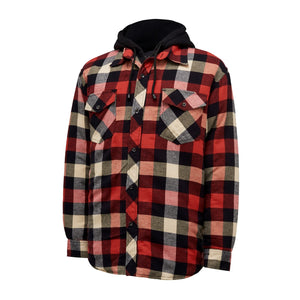 Hard Yakka Quilted Flannel Shacket - Red