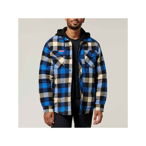 Hard Yakka Quilted Flannel Shacket - Blue