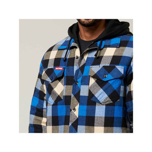 Hard Yakka Quilted Flannel Shacket - Blue