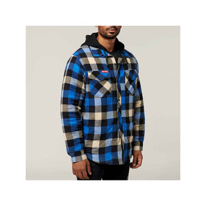 Hard Yakka Quilted Flannel Shacket - Blue