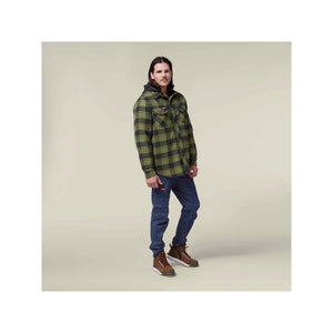 Hard Yakka Quilted Flannel Shacket - Fern