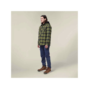Hard Yakka Quilted Flannel Shacket - Fern